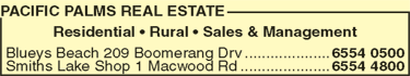 Pacific Palms Real Estate - Australia Accommodation 1