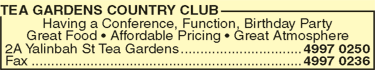 Tea Gardens Country Club & Motel - Australia Accommodation 7
